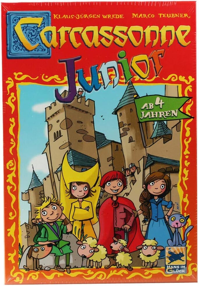 Carcassonne Spiel, ein perfektes Spiel für 4 Jährige, da hierbei viel Kooperation gefragt ist.